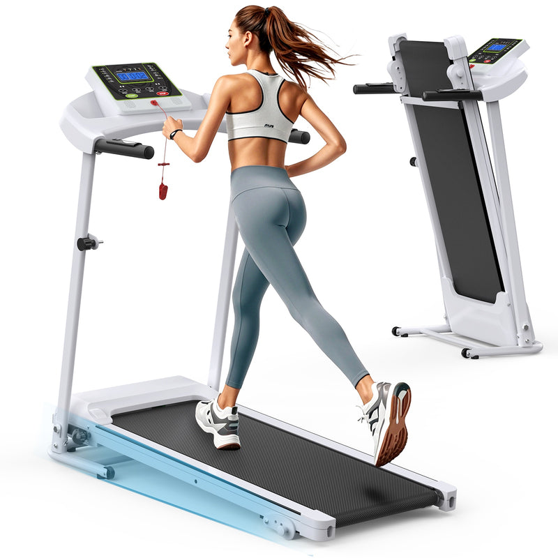 Folding Treadmill With Incline 2.5HP 12KMH Electric Treadmill For Home Foldable, Bluetooth Music Cup Holder Heart Rate Sensor Walking Running Machine For Indoor Home Gym Exercise Fitness