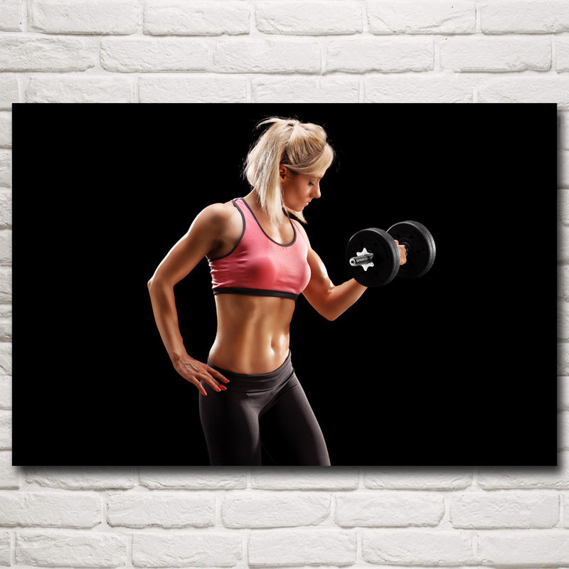 Woman Weightlifting Fitness Poster Decoration Painting