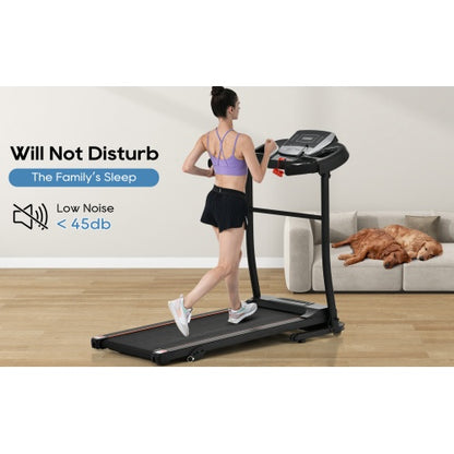 NEW Home Folding Treadmill With Pulse Sensor, 2.5 HP Quiet Brushless Motor , 7.5 MPH, 300LBS Weight Capacity Walking Jogging Machine With 3 Level Incline 12 Preset Programs For Home Gym