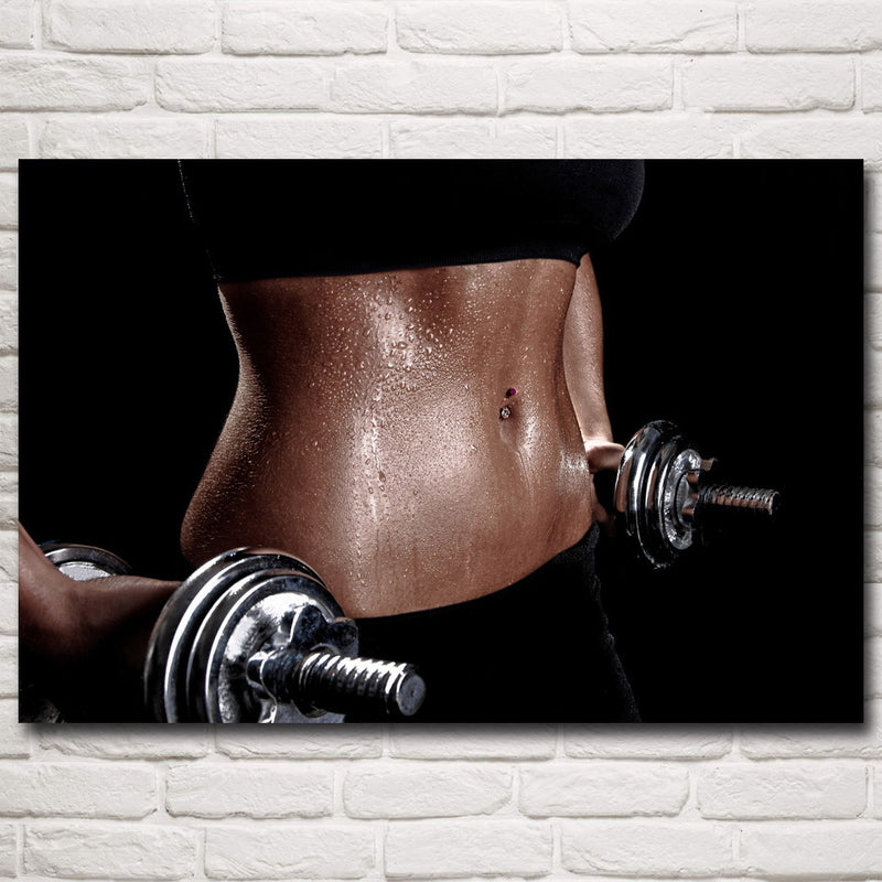 Woman Weightlifting Fitness Poster Decoration Painting