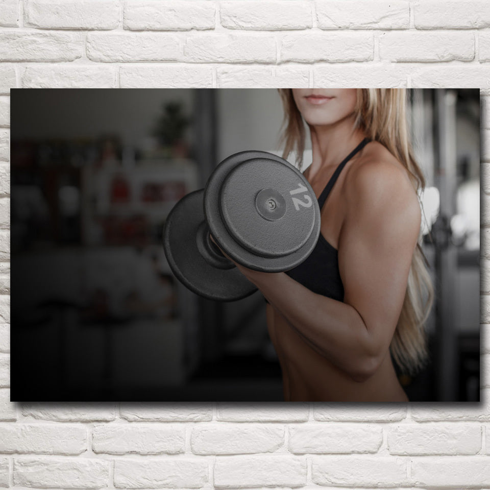 Woman Weightlifting Fitness Poster Decoration Painting