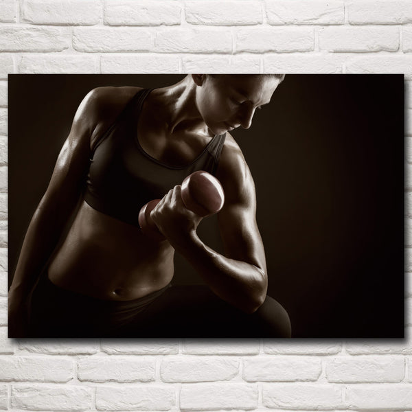 Woman Weightlifting Fitness Poster Decoration Painting
