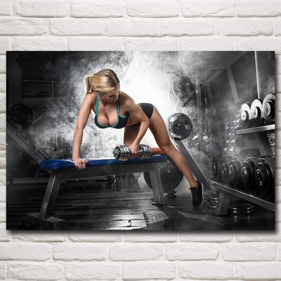 Woman Weightlifting Fitness Poster Decoration Painting