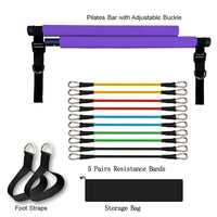 Barra de Pilates para Yoga Fitness Accesorios de gimnasio portátiles Bandas de resistencia elásticas deportivas para equipos de entrenamiento en casa