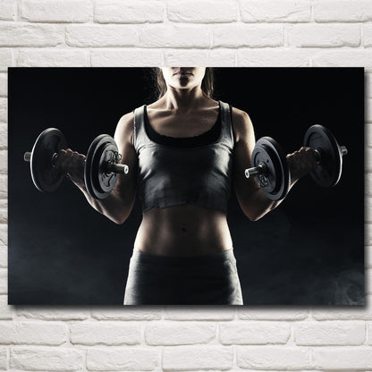 Woman Weightlifting Fitness Poster Decoration Painting