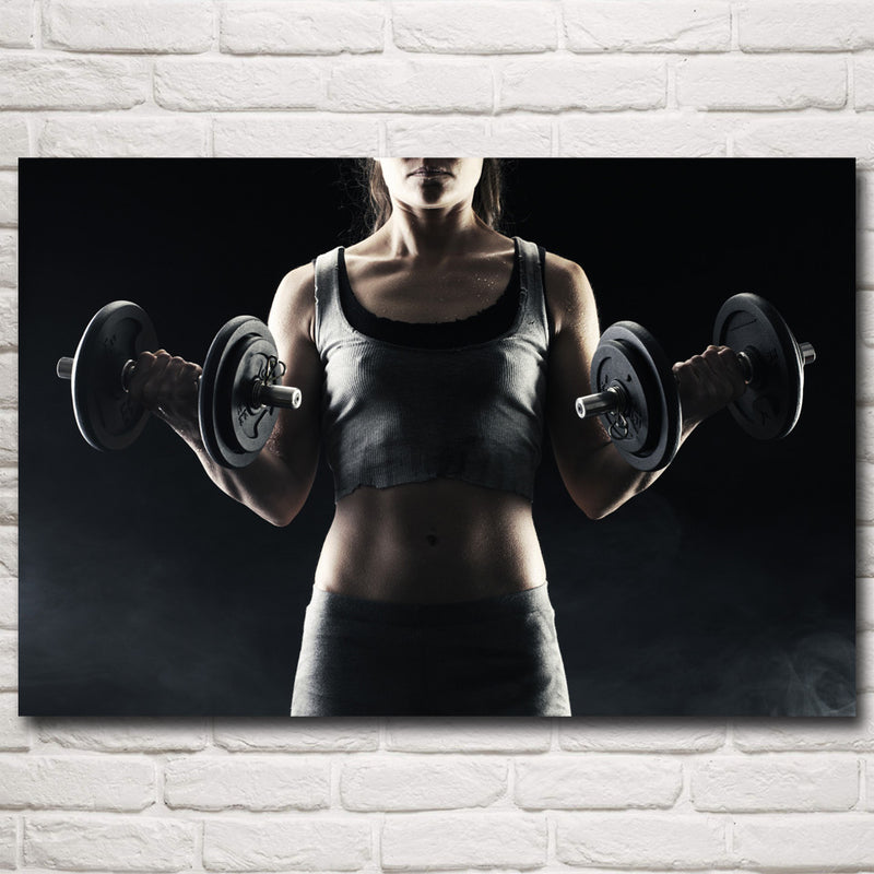 Woman Weightlifting Fitness Poster Decoration Painting
