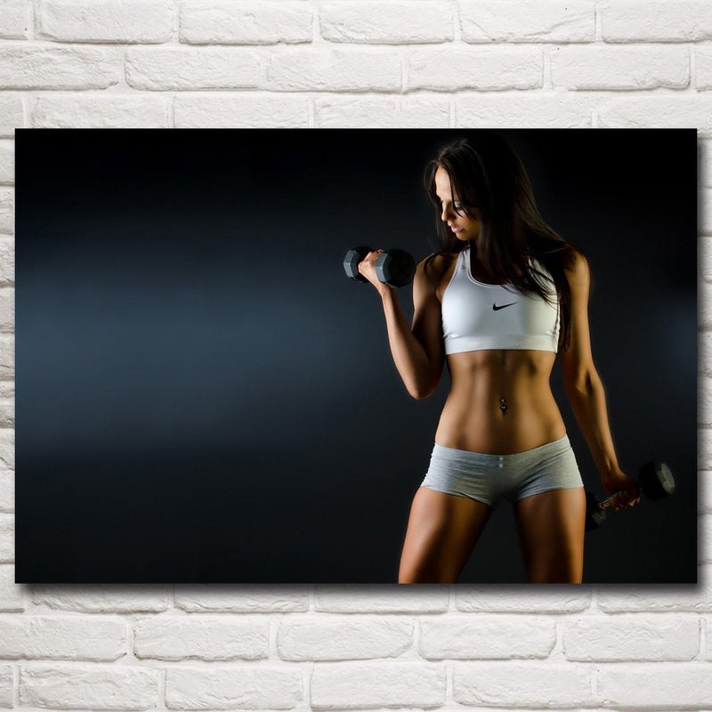 Woman Weightlifting Fitness Poster Decoration Painting