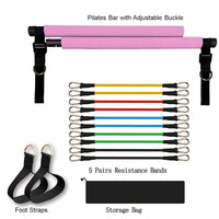 Barra de Pilates para Yoga Fitness Accesorios de gimnasio portátiles Bandas de resistencia elásticas deportivas para equipos de entrenamiento en casa